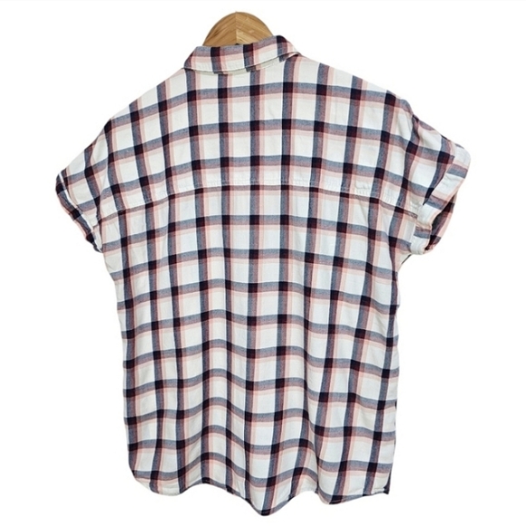 Marine Layer Presley Shirt Medium Plaid Button Up Short Sleeve Casual Rosewood - Picture 6 of 12